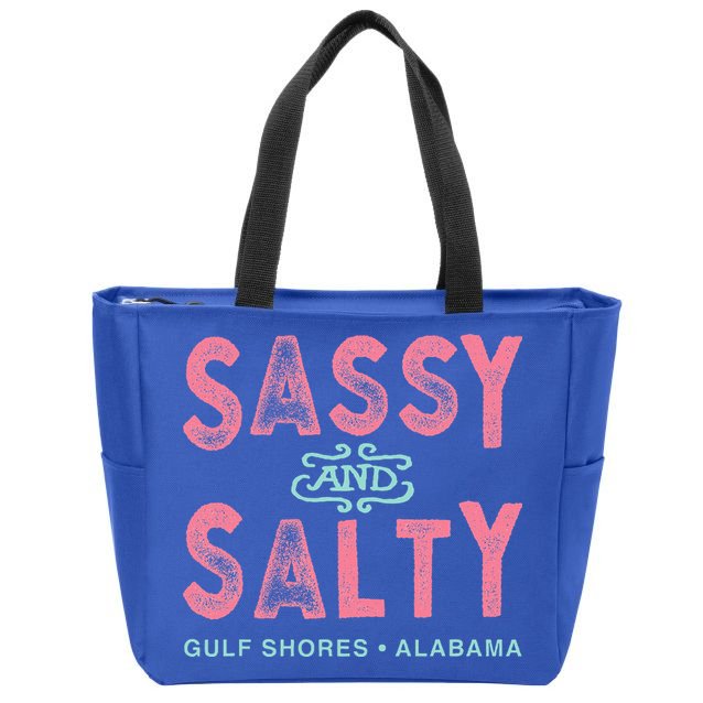 Gulf Shores Alabama Sassy And Salty Zip Tote Bag