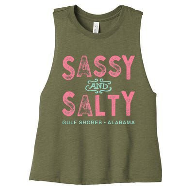 Gulf Shores Alabama Sassy And Salty Women's Racerback Cropped Tank