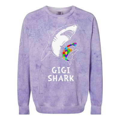 Gigi Shark Autism Awareness Colorblast Crewneck Sweatshirt