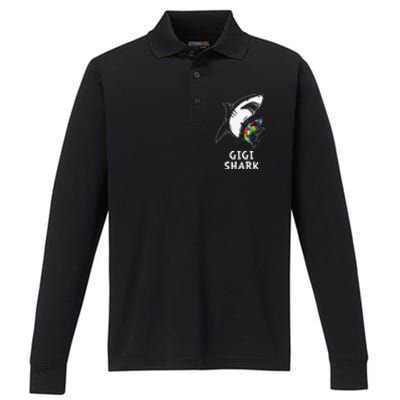 Gigi Shark Autism Awareness Performance Long Sleeve Polo