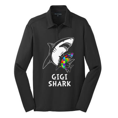 Gigi Shark Autism Awareness Silk Touch Performance Long Sleeve Polo