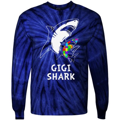 Gigi Shark Autism Awareness Tie-Dye Long Sleeve Shirt