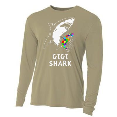 Gigi Shark Autism Awareness Cooling Performance Long Sleeve Crew