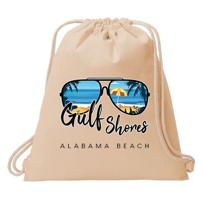 Gulf Shores Alabama Palm Tree Sunglasses Souvenir Drawstring Bag
