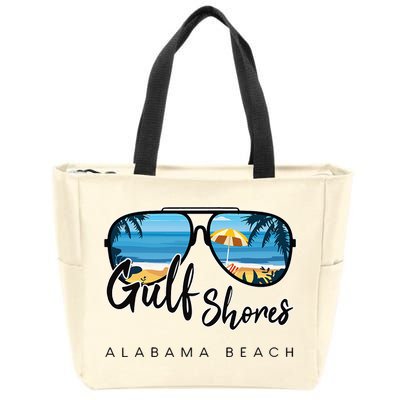 Gulf Shores Alabama Palm Tree Sunglasses Souvenir Zip Tote Bag
