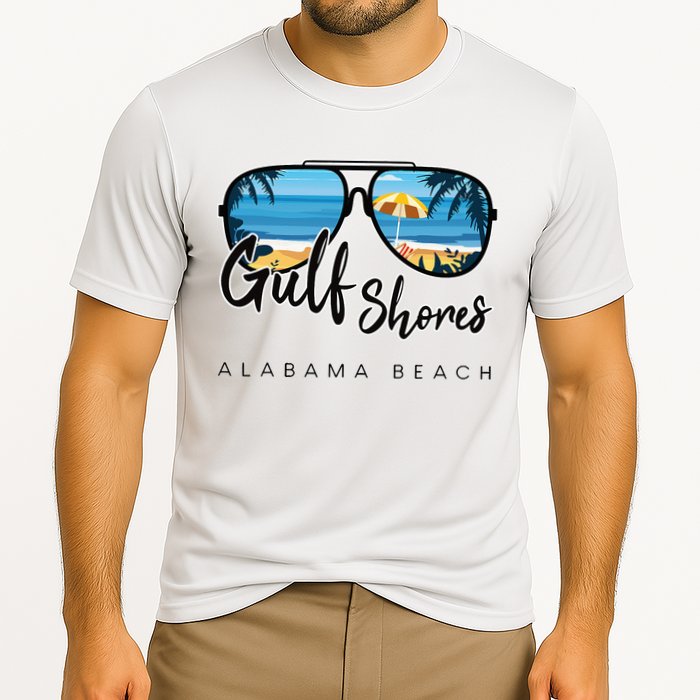 Gulf Shores Alabama Palm Tree Sunglasses Souvenir Cooling Performance Crew T-Shirt