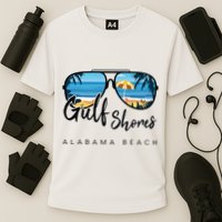 Gulf Shores Alabama Palm Tree Sunglasses Souvenir Cooling Performance Crew T-Shirt