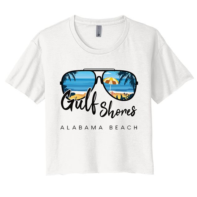 Gulf Shores Alabama Palm Tree Sunglasses Souvenir Crop Top