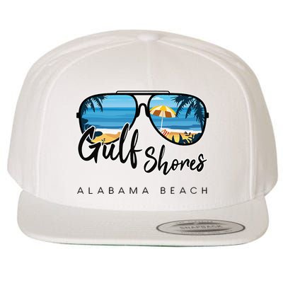 Gulf Shores Alabama Palm Tree Sunglasses Souvenir Wool Snapback Cap