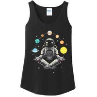 Galaxy Spaceman Astronomer Cosmos Meditating Astronaut Ladies Essential Tank