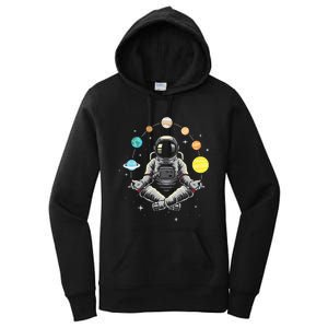 Galaxy Spaceman Astronomer Cosmos Meditating Astronaut Women's Pullover Hoodie