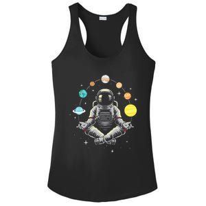 Galaxy Spaceman Astronomer Cosmos Meditating Astronaut Ladies PosiCharge Competitor Racerback Tank