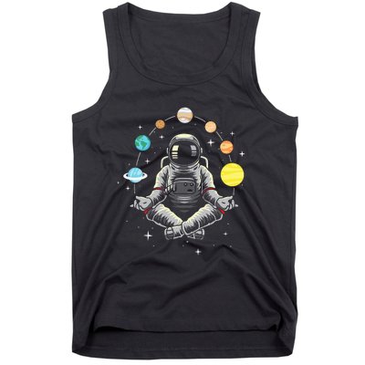 Galaxy Spaceman Astronomer Cosmos Meditating Astronaut Tank Top