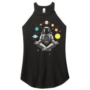 Galaxy Spaceman Astronomer Cosmos Meditating Astronaut Women's Perfect Tri Rocker Tank