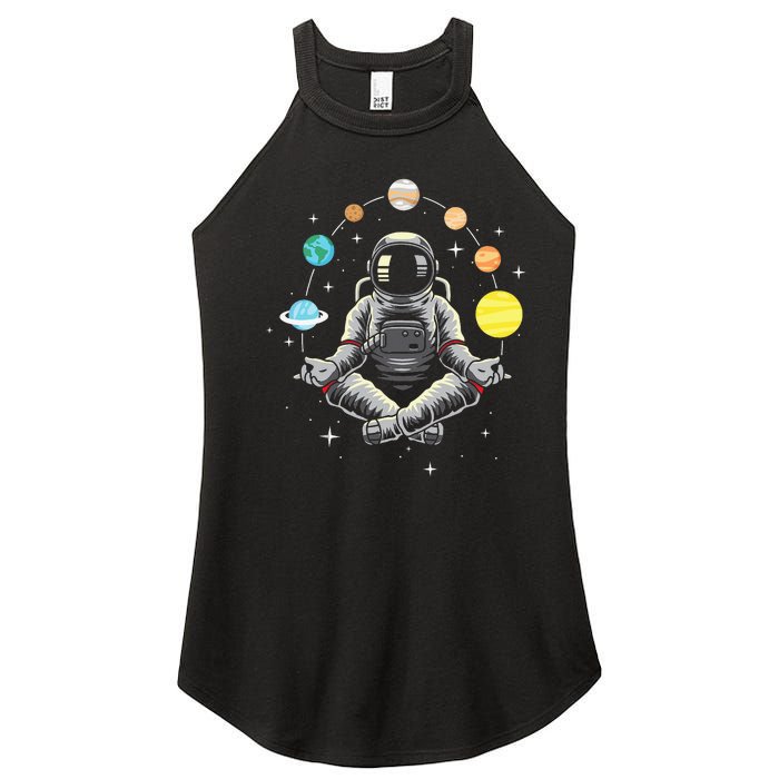 Galaxy Spaceman Astronomer Cosmos Meditating Astronaut Women's Perfect Tri Rocker Tank