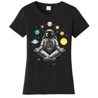 Galaxy Spaceman Astronomer Cosmos Meditating Astronaut Women's T-Shirt