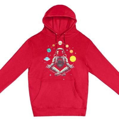 Galaxy Spaceman Astronomer Cosmos Meditating Astronaut Premium Pullover Hoodie