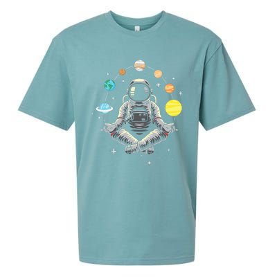 Galaxy Spaceman Astronomer Cosmos Meditating Astronaut Sueded Cloud Jersey T-Shirt