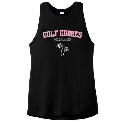 Gulf Shores Alabama Souvenir Palm Trees Holiday Design Ladies PosiCharge Tri-Blend Wicking Tank