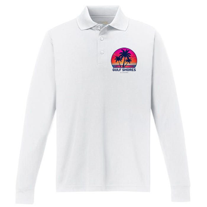 Gulf Shores Alabama Performance Long Sleeve Polo