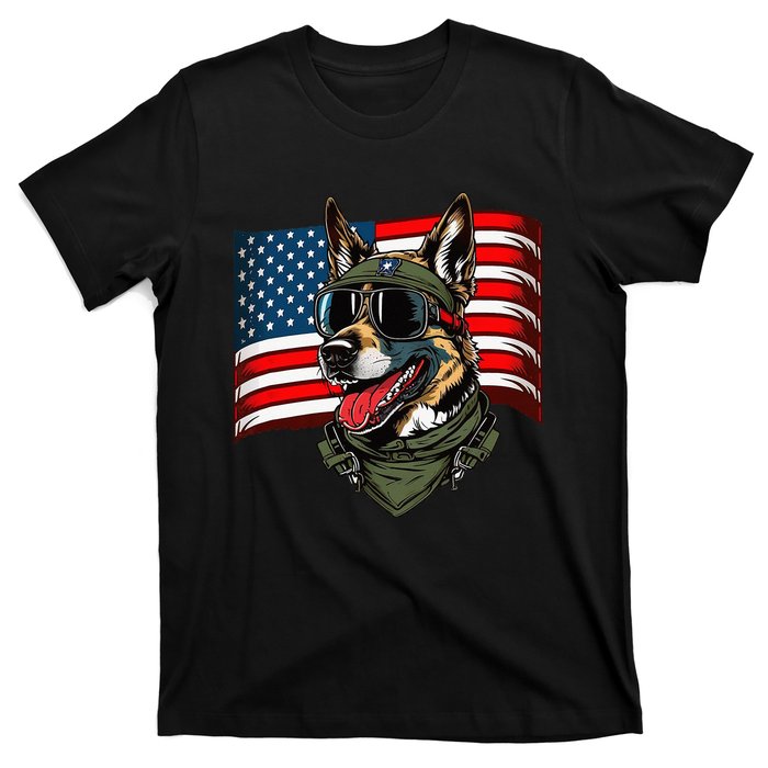 German Shepherd American Dog Soldier 4th Of July T-Shirt