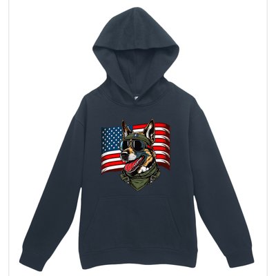 German Shepherd American Dog Soldier 4th Of July Urban Pullover Hoodie