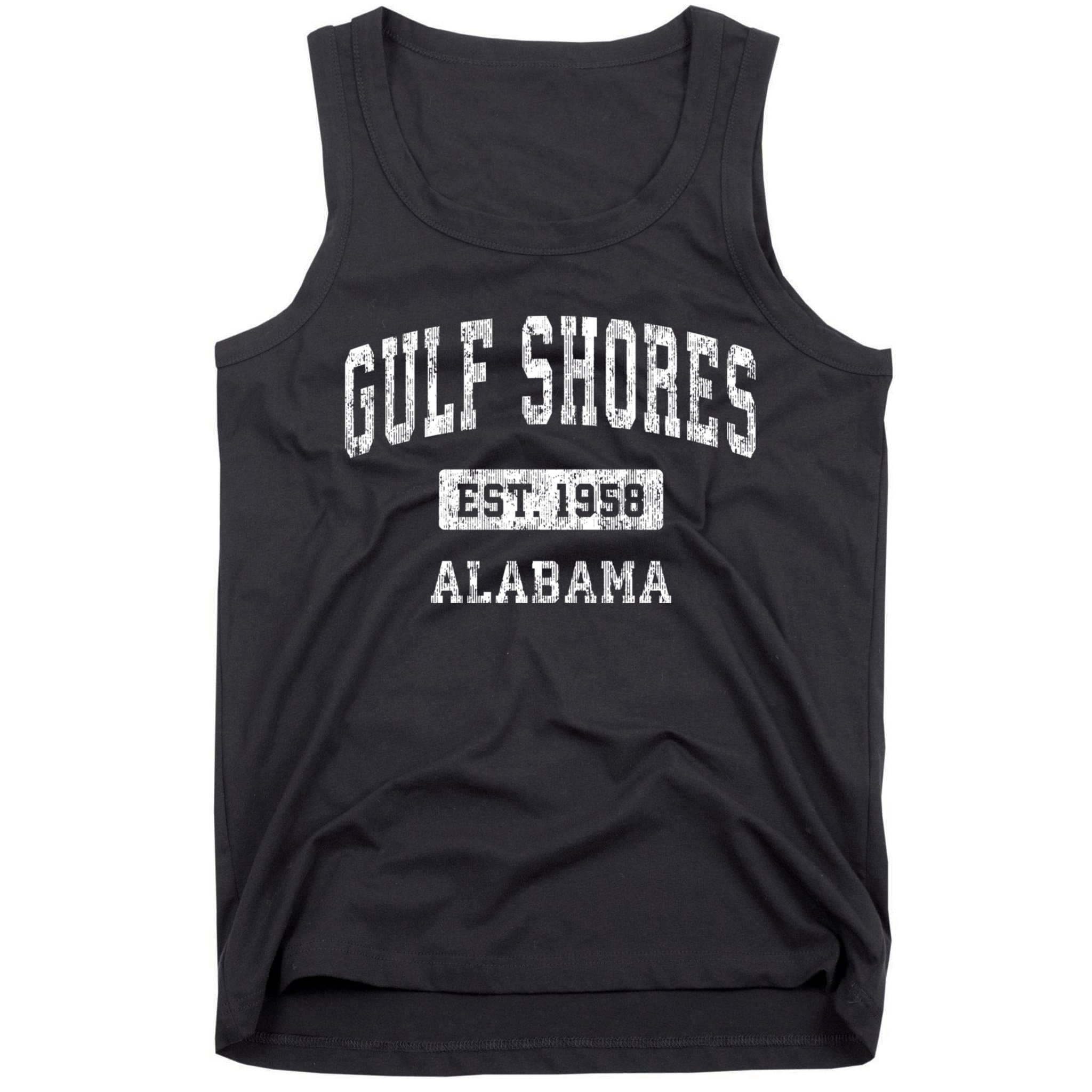 Gulf Shores Alabama Al Vintage Established Sports Design Tank Top