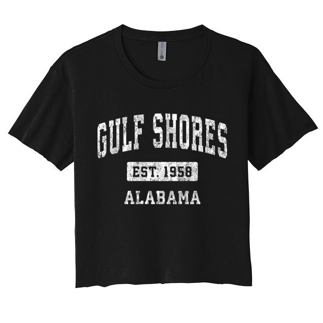 Gulf Shores Alabama Al Vintage Established Sports Design Crop Top
