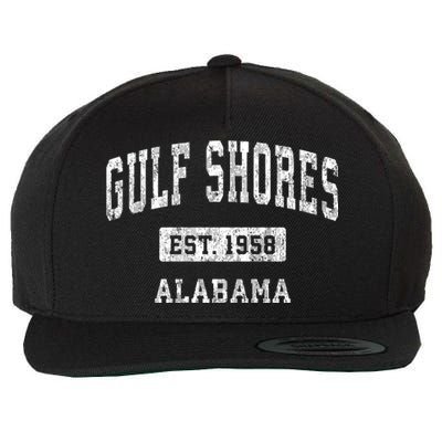 Gulf Shores Alabama Al Vintage Established Sports Design Wool Snapback Cap