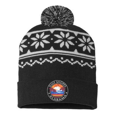 Gulf Shores Alabama Retro Beach Summer Vacation Trip Family USA-Made Snowflake Beanie