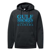 Gulf Shores Alabama Retro Colorful Text S Souvenir Performance Fleece Hoodie