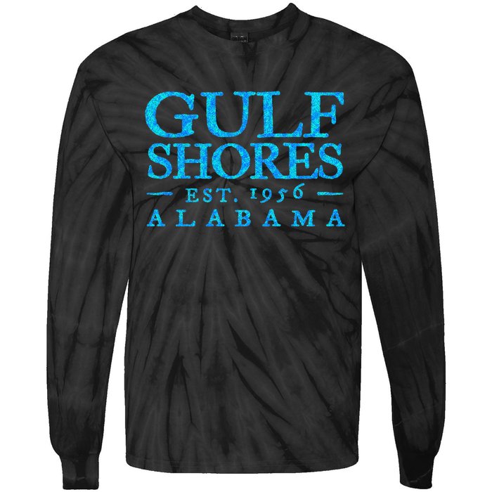 Gulf Shores Alabama Retro Colorful Text S Souvenir Tie-Dye Long Sleeve Shirt