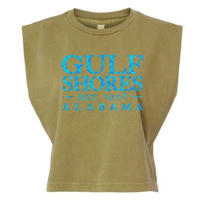 Gulf Shores Alabama Retro Colorful Text S Souvenir Garment-Dyed Women's Muscle Tee