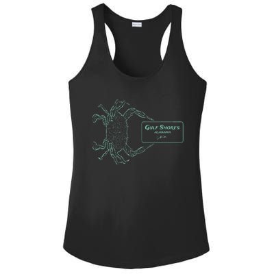 Gulf Shores Al Blue Crab With Card Ladies PosiCharge Competitor Racerback Tank