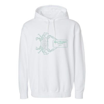 Gulf Shores Al Blue Crab With Card Garment-Dyed Fleece Hoodie