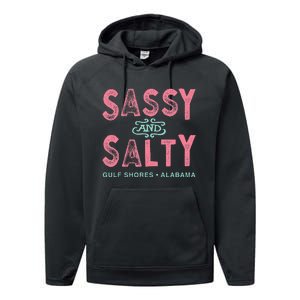 Gulf Shores Alabama Sassy And Salty Performance Fleece Hoodie