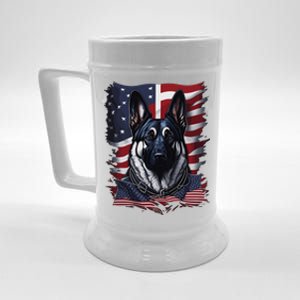 German Shepherd American Flag Usa Patriotic Dog Gift Beer Stein