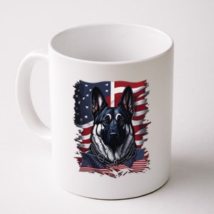 German Shepherd American Flag Usa Patriotic Dog Gift Coffee Mug