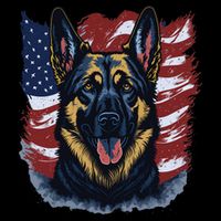 German Shepherd American Flag Usa Patriotic Dog Gift Bucket Hat