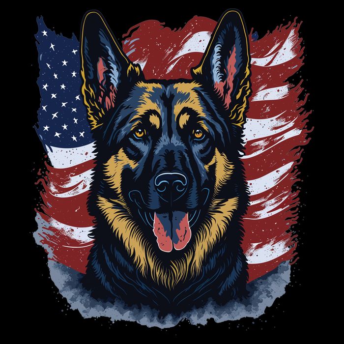 German Shepherd American Flag Usa Patriotic Dog Gift Bucket Hat