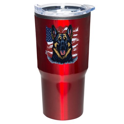 German Shepherd American Flag Usa Patriotic Dog Gift Tumbler