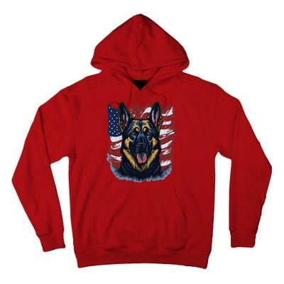 German Shepherd American Flag Usa Patriotic Dog Gift Tall Hoodie