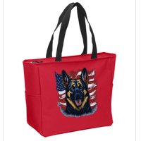 German Shepherd American Flag Usa Patriotic Dog Gift Zip Tote Bag