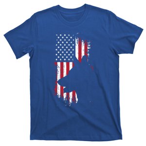 German Shepherd American Flag Gift Usa Patriotic Dog Gift Cute Gift T-Shirt