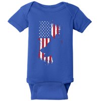 German Shepherd American Flag Gift Usa Patriotic Dog Gift Cute Gift Baby Bodysuit