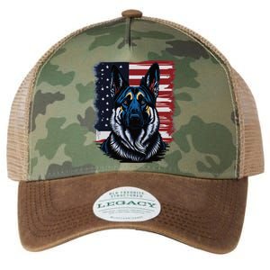 German Shepherd American Flag Usa Patriotic Dog Gift Legacy Tie Dye Trucker Hat