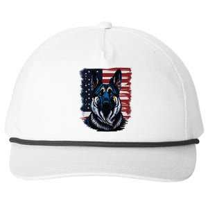 German Shepherd American Flag Usa Patriotic Dog Gift Snapback Five-Panel Rope Hat