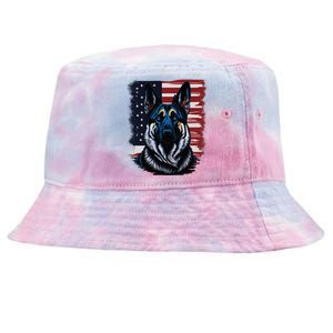 German Shepherd American Flag Usa Patriotic Dog Gift Tie-Dyed Bucket Hat