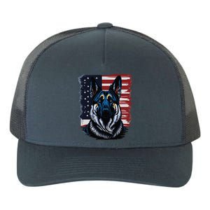 German Shepherd American Flag Usa Patriotic Dog Gift Yupoong Adult 5-Panel Trucker Hat