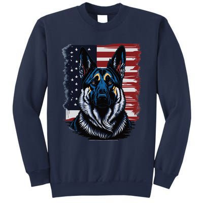 German Shepherd American Flag Usa Patriotic Dog Gift Sweatshirt